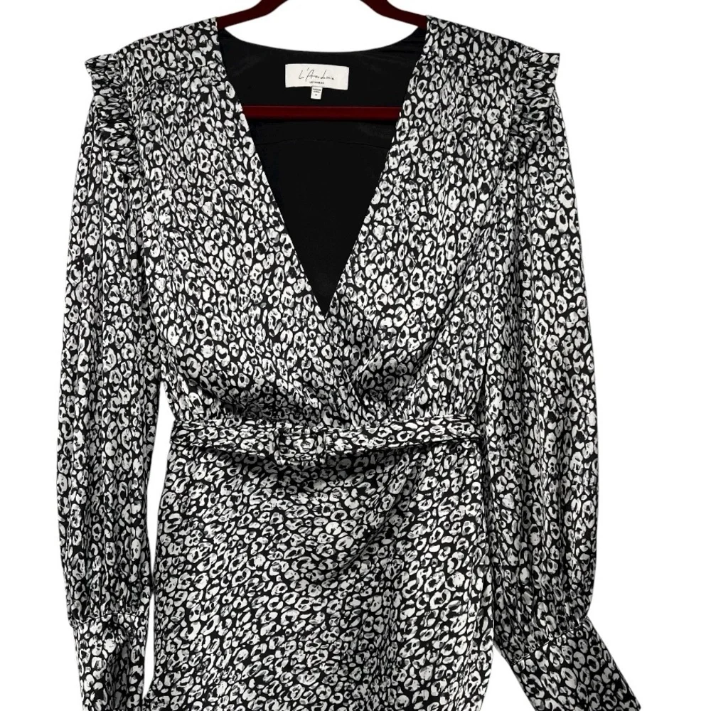 L’Academie Revolve Joyce Abstract Cheetah Long Sleeve Mini Dress Women’s Medium - Picture 6 of 10